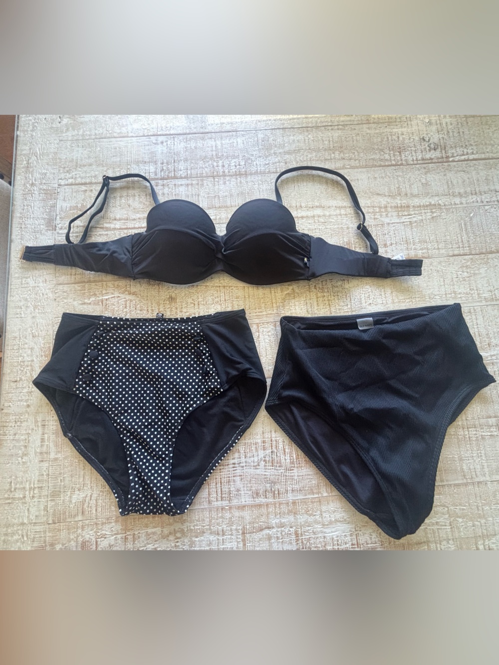 Bikini top and two bottoms size small